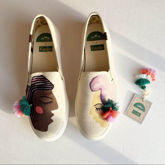 KEDS x Jungalow Double Decker Duet Tassel Slip on Sneakers - Picture 6 of 7